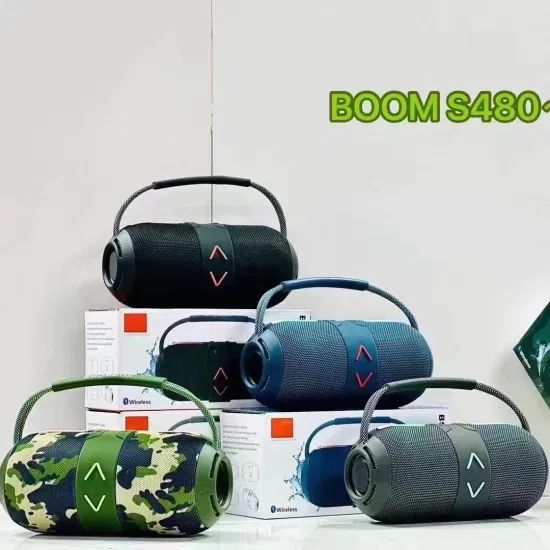 S480 Portable Wireless Boombox with 5W Woofer for Theater and Party Audio via AUX