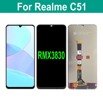 Pantalla LCD para REALME C51   montaje de digitalizador con pantalla táctil, piezas de repuesto 100% probadas