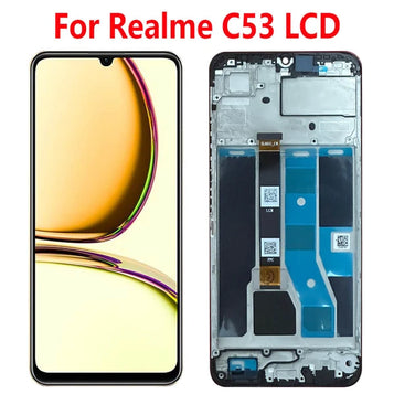 Pantalla LCD para REALME C53   montaje de digitalizador con pantalla táctil, piezas de repuesto 100% probadas